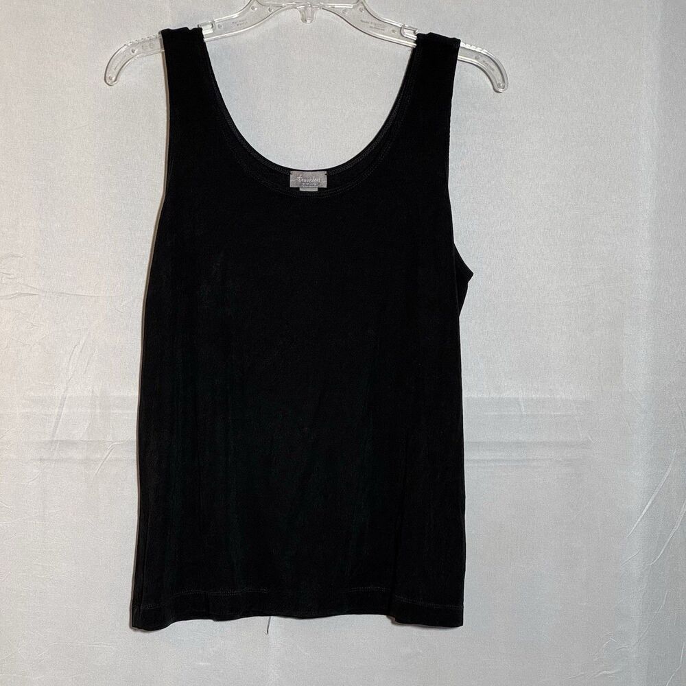 Travelers by Chico’s Tank Top Size 2 Black Stretch Travel Knit Sleeveless Casual